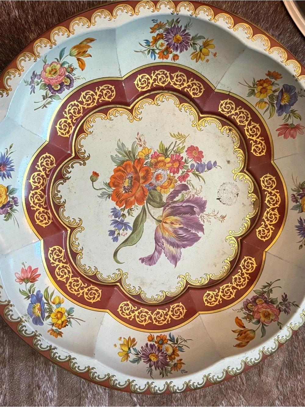 Royal Albert Floral Gold and Cream Decorative Bowl